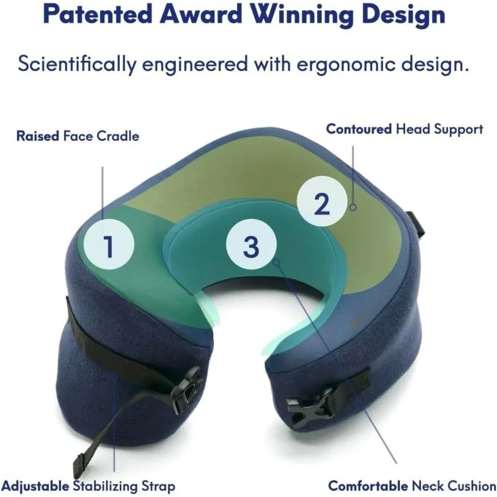 C Cushion Lab Travel‎ Pillow for Neck Chin Support Airplane Car Large